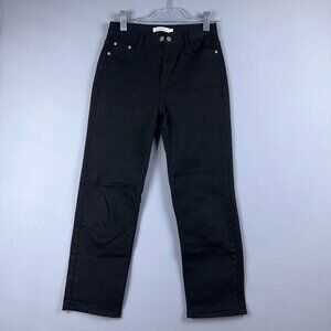 Wonlog Straight Leg Jeans Womens Size Medium Long High Rise Dark Wash Black